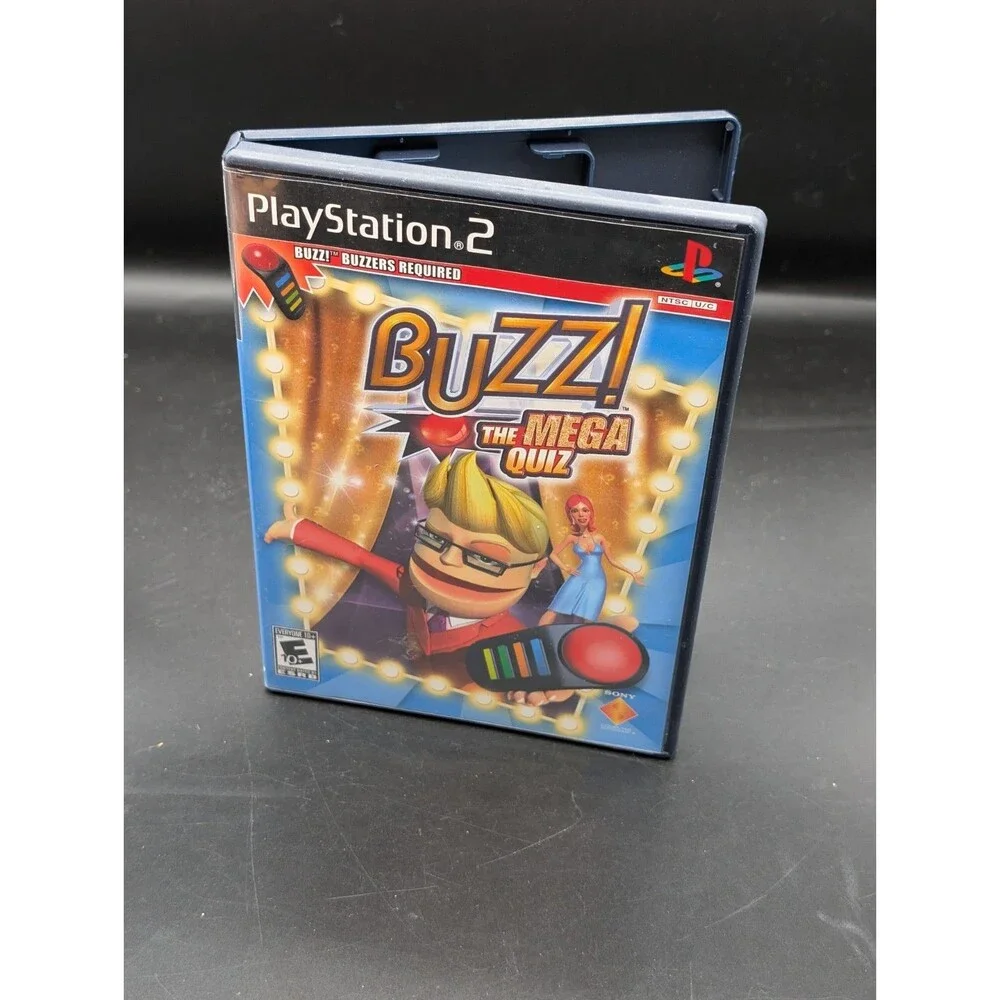 Buzz The Mega Quiz Sony PlayStation 2 PS2 CIB Complete w Manual No Buzzers